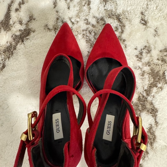 GUESS - Ambelu red suede heels - Picture 5 of 7